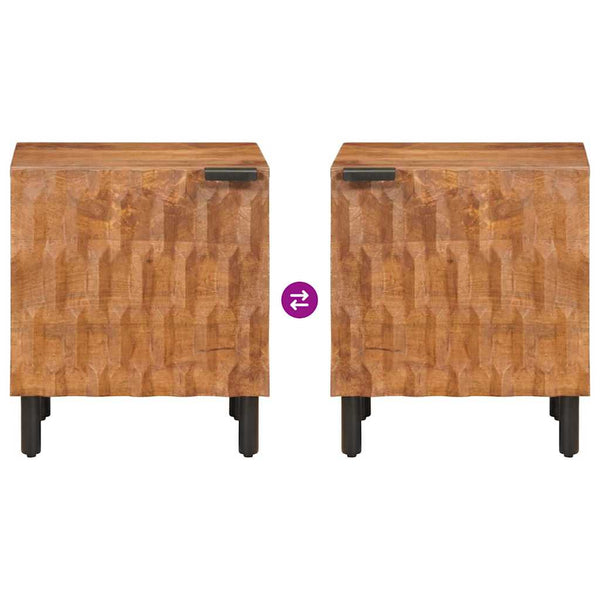 vidaXL Nightstand 2 pcs Brown 40 x 33 x 46 cm Solid Mango Wood