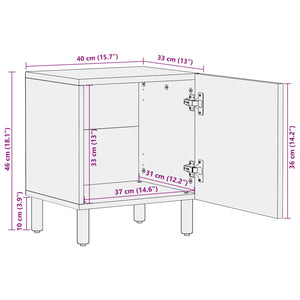 vidaXL Nightstand 2 pcs Brown 40 x 33 x 46 cm Solid Mango Wood