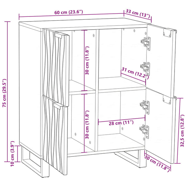 vidaXL Media Storage Cabinets & Shelves White 60 x 33 x 75 cm