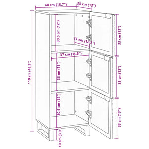 vidaXL Media Storage Cabinets & Shelves White 40 x 33 x 110 cm
