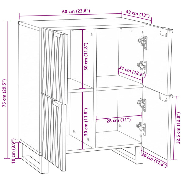 vidaXL Media Storage Cabinets & Shelves Brown 60 x 33.5 x 75 cm