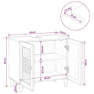 vidaXL Bathroom Cabinet Wall-Mounted Light Brown 62 x 33 x 58 cm