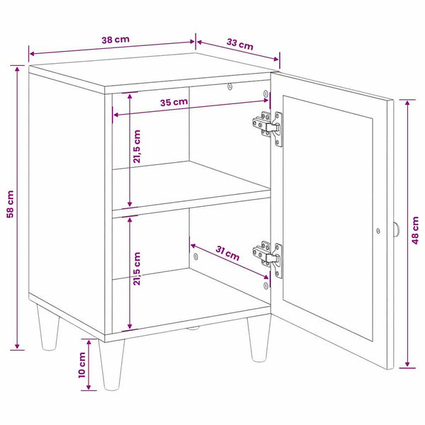 vidaXL Bathroom Cabinet Light Brown 38 x 33 x 58 cm Engineered Wood