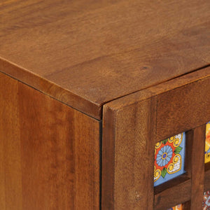 vidaXL Sideboard with Shelf Walnut 90 x 33.5 x 75 cm Solid Mango Wood