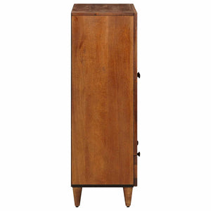 vidaXL Highboard with Door Walnut 60 x 33.5 x 100 cm Solid Mango Wood