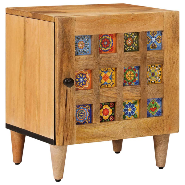 vidaXL Bedside Table Natural 40 x 33.5 x 46 cm Solid Mango Wood