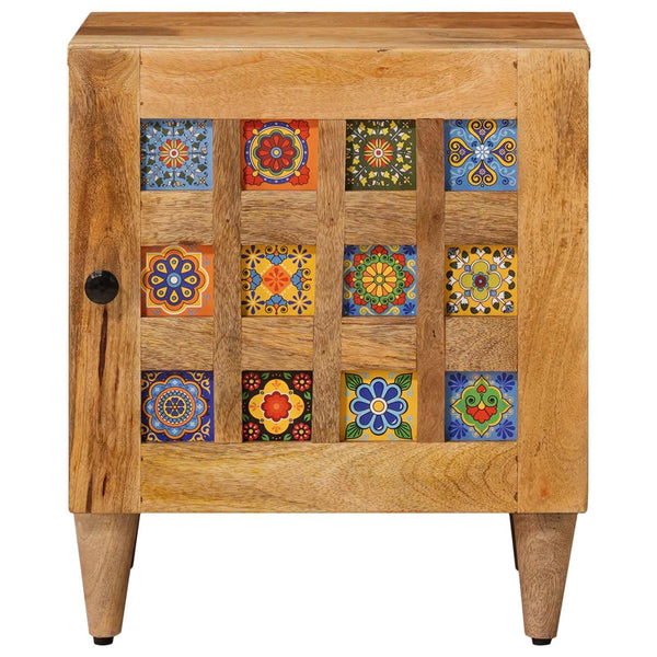 vidaXL Bedside Table Natural 40 x 33.5 x 46 cm Solid Mango Wood