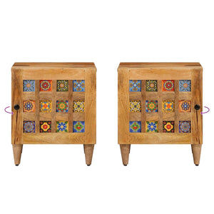vidaXL Bedside Table Natural 40 x 33.5 x 46 cm Solid Mango Wood