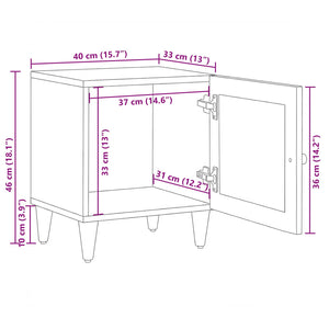 vidaXL Bedside Table Natural 40 x 33.5 x 46 cm Solid Mango Wood