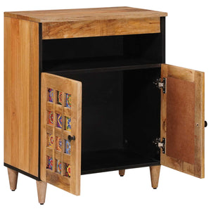 vidaXL Sideboard with Storage Natural 60 x 33.5 x 75 cm Solid Mango Wood