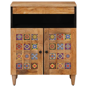vidaXL Sideboard with Storage Natural 60 x 33.5 x 75 cm Solid Mango Wood