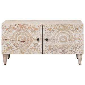 vidaXL Coffee Table White 80 x 50 x 40 cm Solid Mango Wood