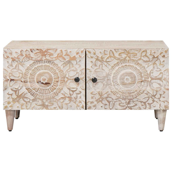 vidaXL Coffee Table White 80 x 50 x 40 cm Solid Mango Wood
