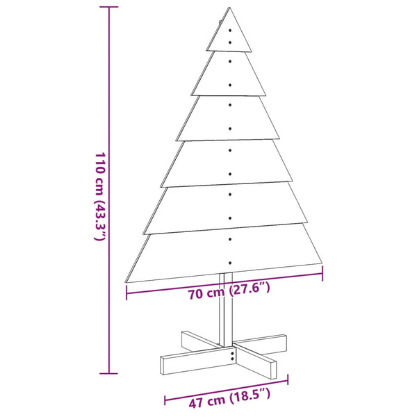 vidaXL Christmas Tree for Decorating 110 cm Solid Wood