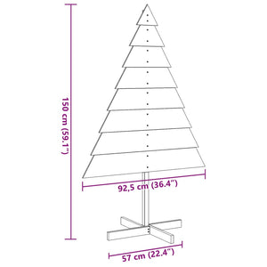 vidaXL Decoratable Christmas Tree 150 cm Solid Wood