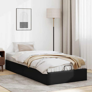 vidaXL Ottoman Bed Frame No Mattress Black 80x200 cm Faux Leather