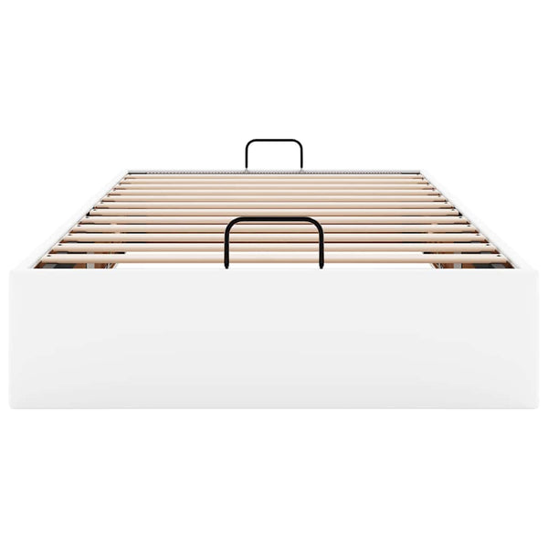 vidaXL Ottoman Bed Frame White Artificial Leather 90x190 cm without Mattress