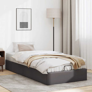 vidaXL Ottoman Bed Frame without Mattress Grey 90x190 cm Faux Leather