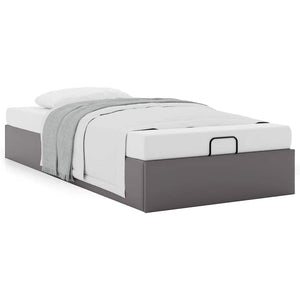 vidaXL Ottoman Bed Frame without Mattress Grey 90x190 cm Faux Leather