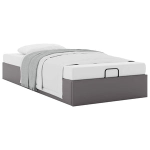 vidaXL Ottoman Bed Frame without Mattress Grey 90x190 cm Faux Leather
