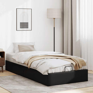 vidaXL Ottoman Bed Frame No Mattress Black 90x200 cm Faux Leather