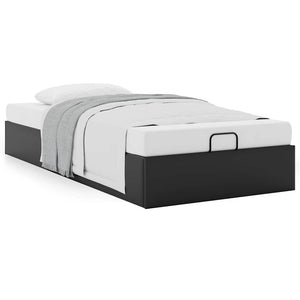 vidaXL Ottoman Bed Frame No Mattress Black 90x200 cm Faux Leather