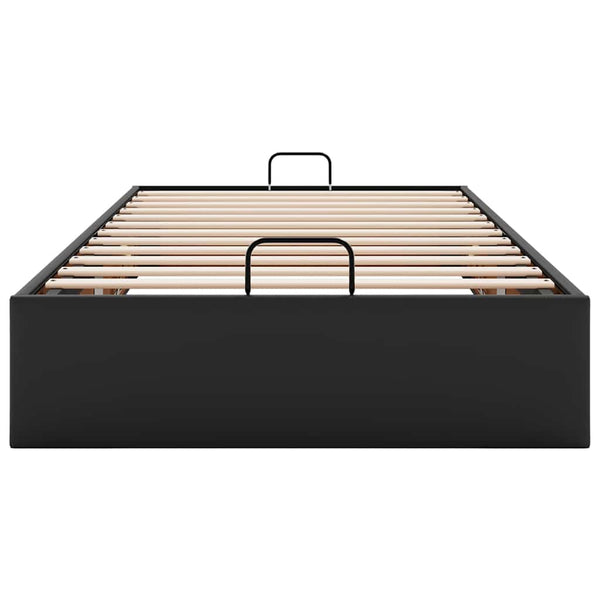 vidaXL Ottoman Bed Frame No Mattress Black 90x200 cm Faux Leather
