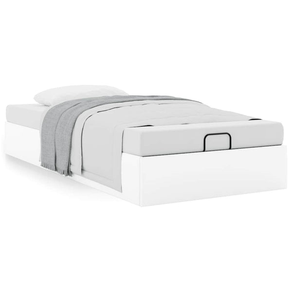 vidaXL Ottoman Bed Frame without Mattress White 90x200 cm Faux Leather