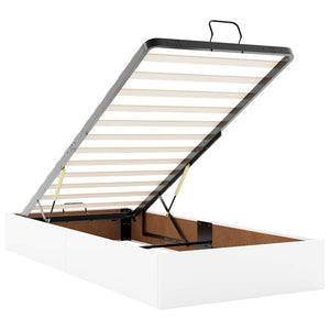 vidaXL Ottoman Bed Frame without Mattress White 90x200 cm Faux Leather