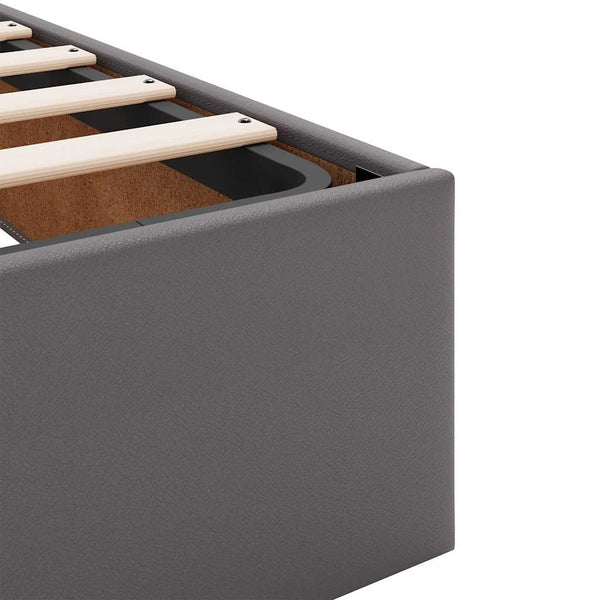 vidaXL Ottoman Bed Frame Grey 90x200 cm Faux Leather (No Mattress)