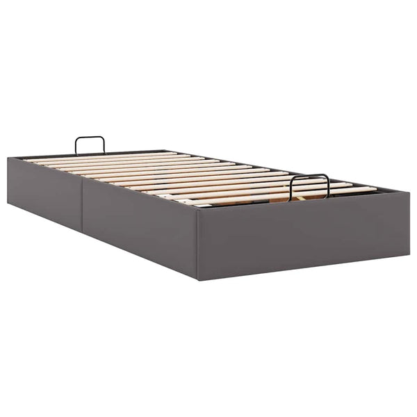 vidaXL Ottoman Bed Frame Grey 90x200 cm Faux Leather (No Mattress)
