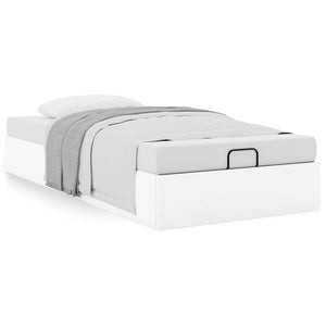 vidaXL Ottoman Bed Frame No Mattress White 100x200 cm Faux Leather