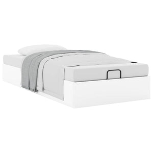 vidaXL Ottoman Bed Frame No Mattress White 100x200 cm Faux Leather