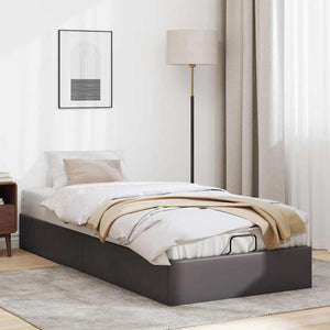 vidaXL Ottoman Bed Frame Grey 100x200 cm Faux Leather (No Mattress)
