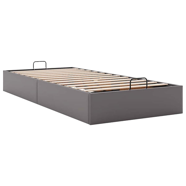vidaXL Ottoman Bed Frame Grey 100x200 cm Faux Leather (No Mattress)
