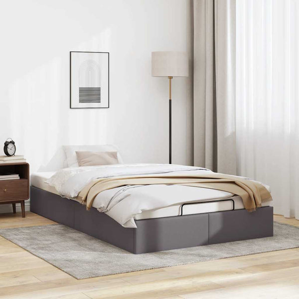 vidaXL Ottoman Bed Frame Grey 120x190 cm Faux Leather