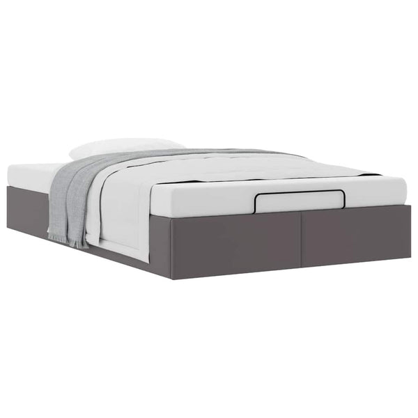 vidaXL Ottoman Bed Frame Grey 120x190 cm Faux Leather
