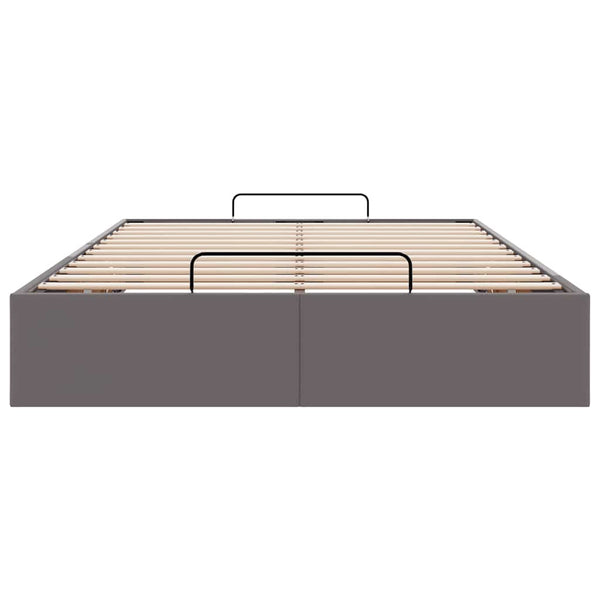 vidaXL Ottoman Bed Frame Grey 120x190 cm Faux Leather