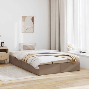 vidaXL Ottoman Bed Frame without Mattress Cappuccino 120x190cm Faux Leather