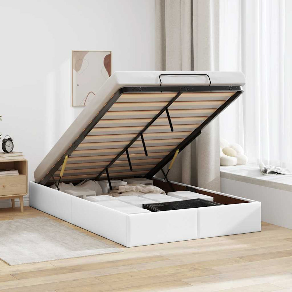 vidaXL Ottoman Bed Frame White 120x200 cm Faux Leather