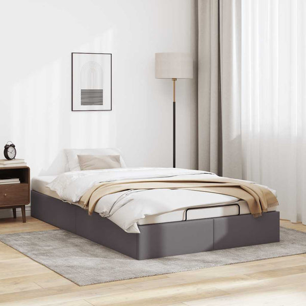 vidaXL Ottoman Bed Frame without Mattress Grey 120x200 cm Faux Leather