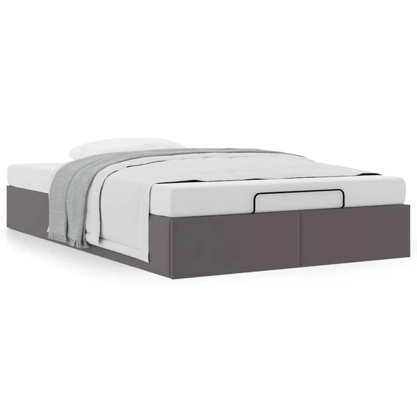 vidaXL Ottoman Bed Frame without Mattress Grey 120x200 cm Faux Leather
