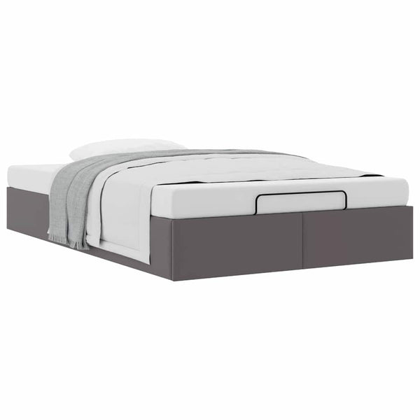 vidaXL Ottoman Bed Frame without Mattress Grey 120x200 cm Faux Leather
