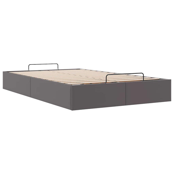 vidaXL Ottoman Bed Frame without Mattress Grey 120x200 cm Faux Leather