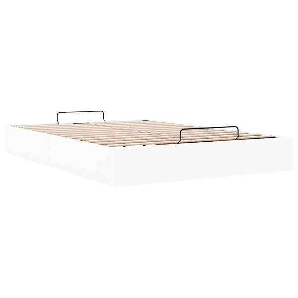 vidaXL Ottoman Bed Frame without Mattress White 140x190 cm Faux Leather