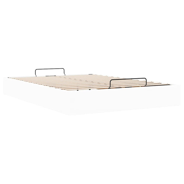 vidaXL Ottoman Bed Frame without Mattress White 140x190 cm Faux Leather