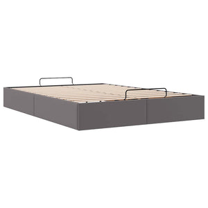 vidaXL Ottoman Bed Frame without Mattress Grey 140x190 cm Faux Leather
