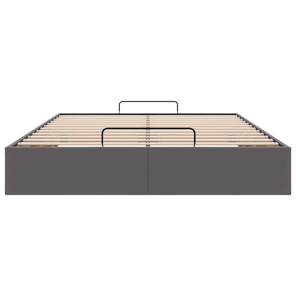 vidaXL Ottoman Bed Frame without Mattress Grey 140x190 cm Faux Leather
