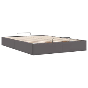 vidaXL Ottoman Bed Frame without Mattress Grey 140x190 cm Faux Leather