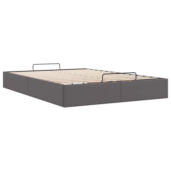 vidaXL Ottoman Bed Frame without Mattress Grey 140x190 cm Faux Leather